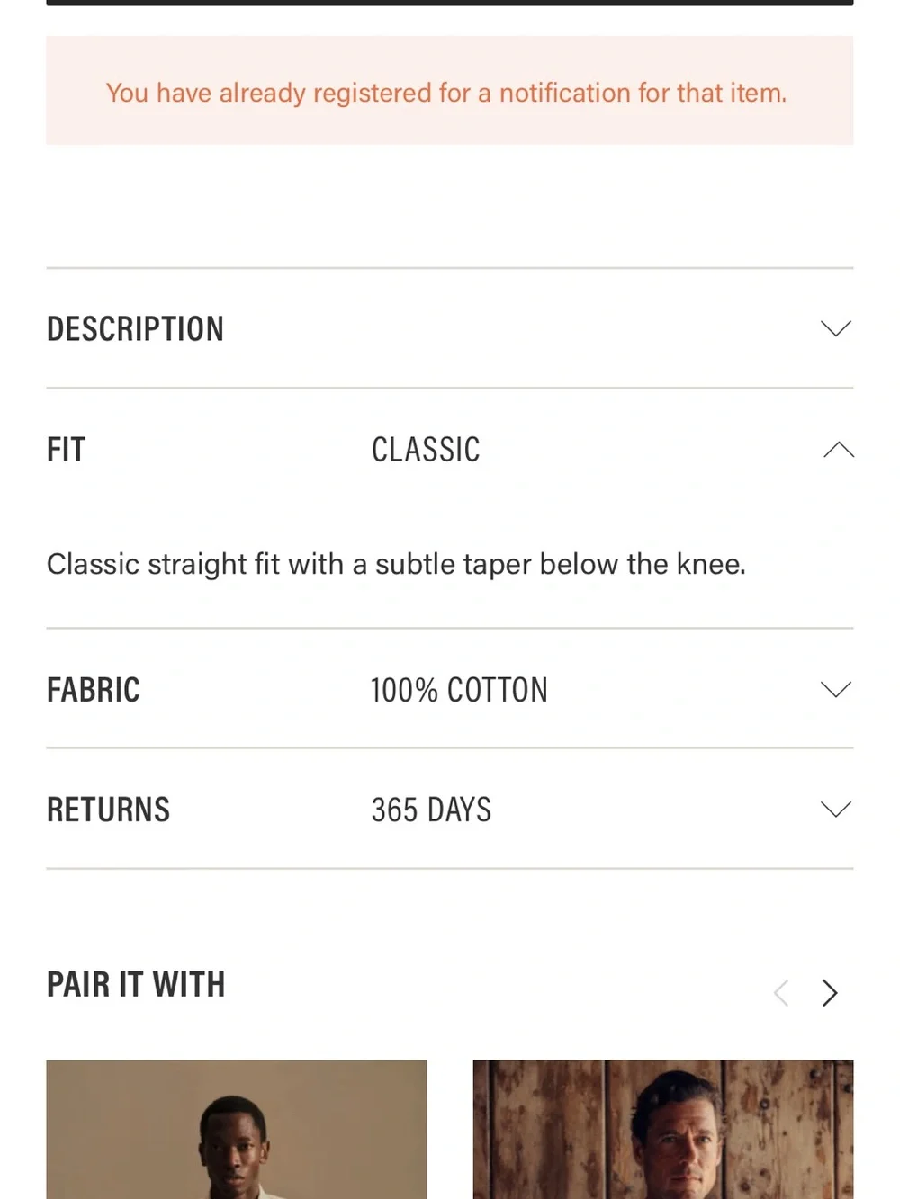 Buck Mason Men's size 29